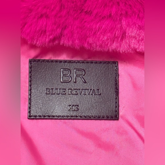 Blue Revival Vibrant Pink faux fur Jacket for Women - Picture 13 of 14